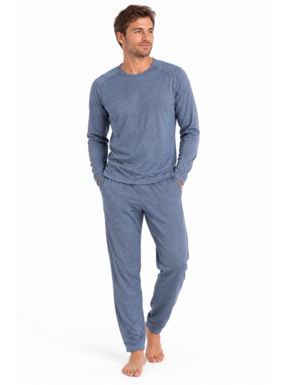 Men’s Vintage Patagonia Capilene Baselayer Matching 2pc Set Blue- Large - 766